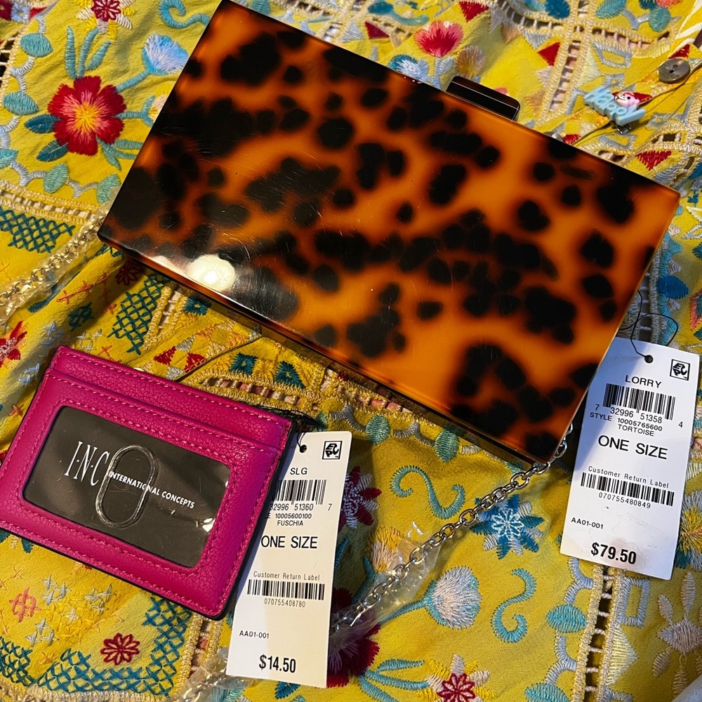 NEW Unique Inc tortoise acrylic purse